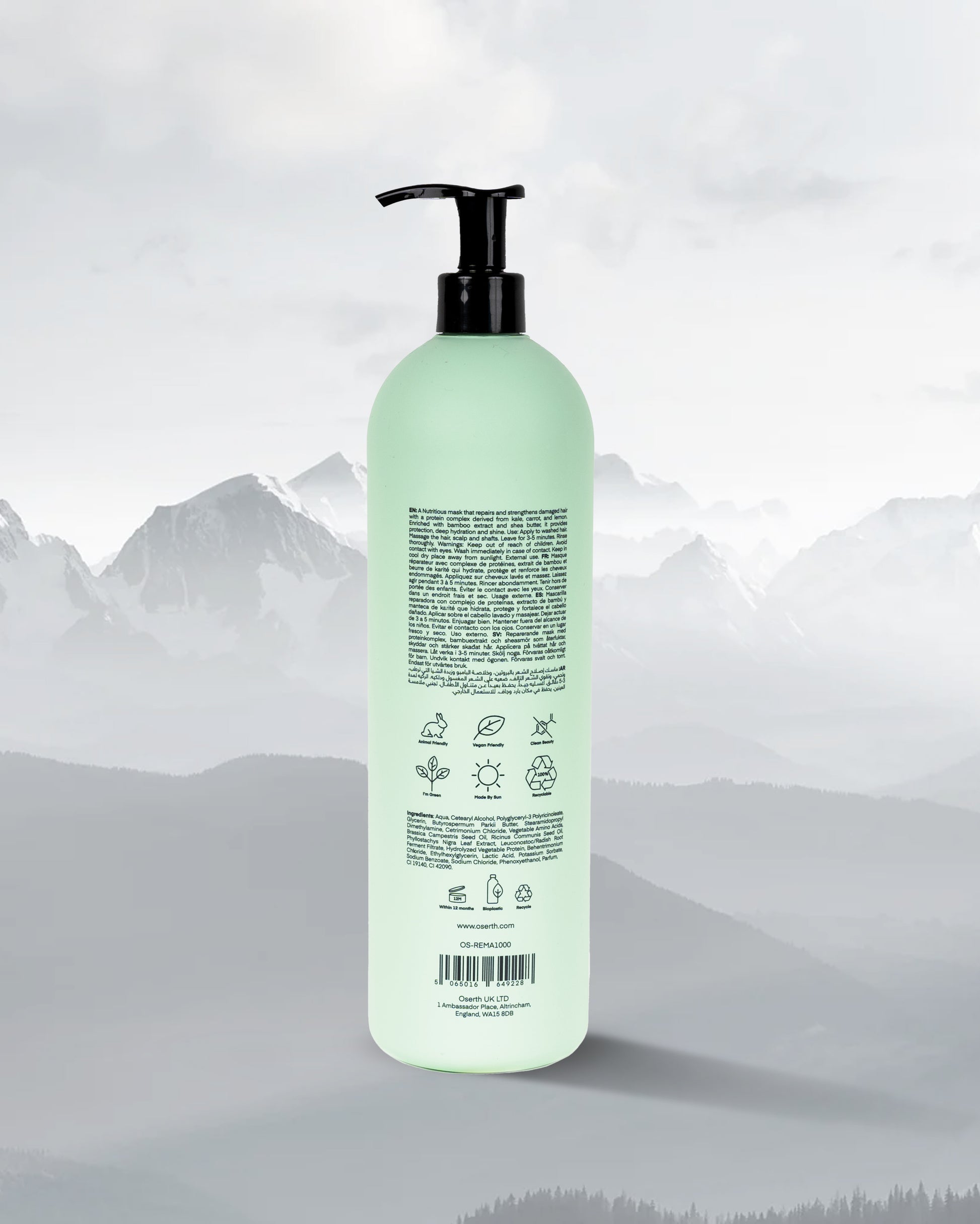 Oserth Restore Collection – Repair and rejuvenate damaged hair with vegan, sustainable products infused with nourishing natural ingredients.